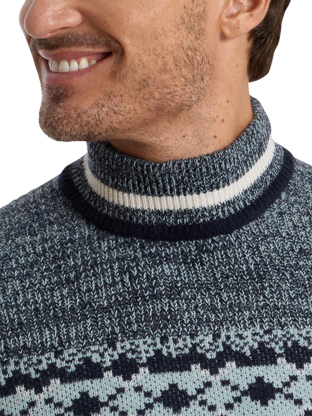 Alternate Shot of Men's blue/grey  Knitwear  - 2