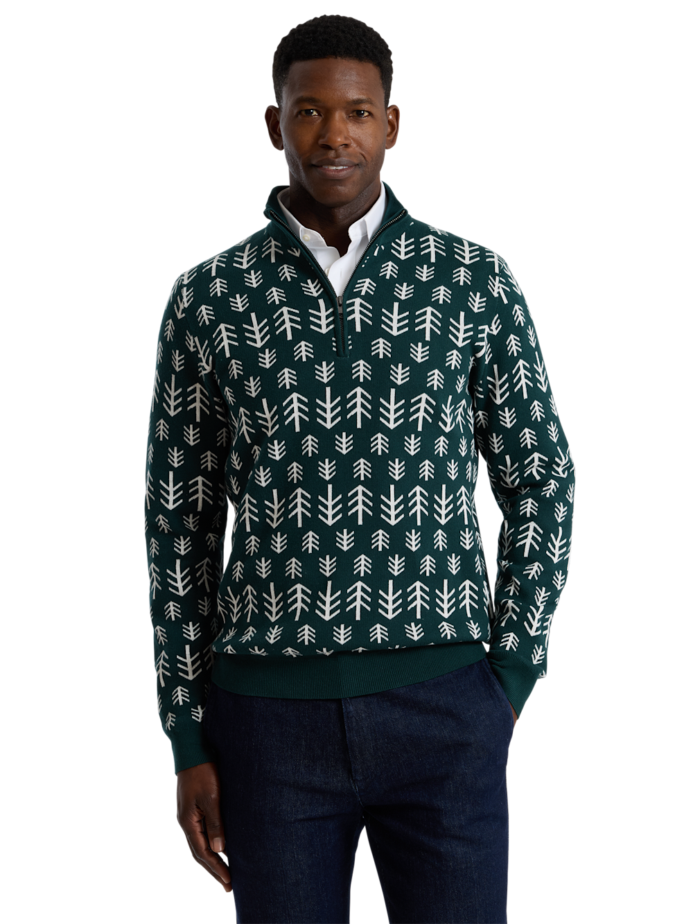 Alternate Shot of Men's green/white  Knitwear  - 1