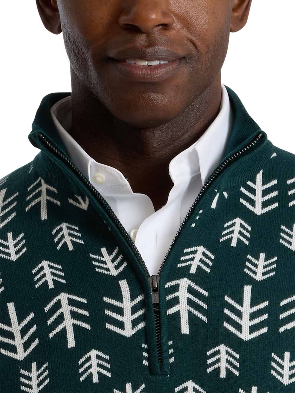 Alternate Shot of Men's green/white  Knitwear  - 2