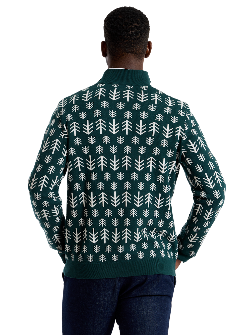 Alternate Shot of Men's green/white  Knitwear  - 3