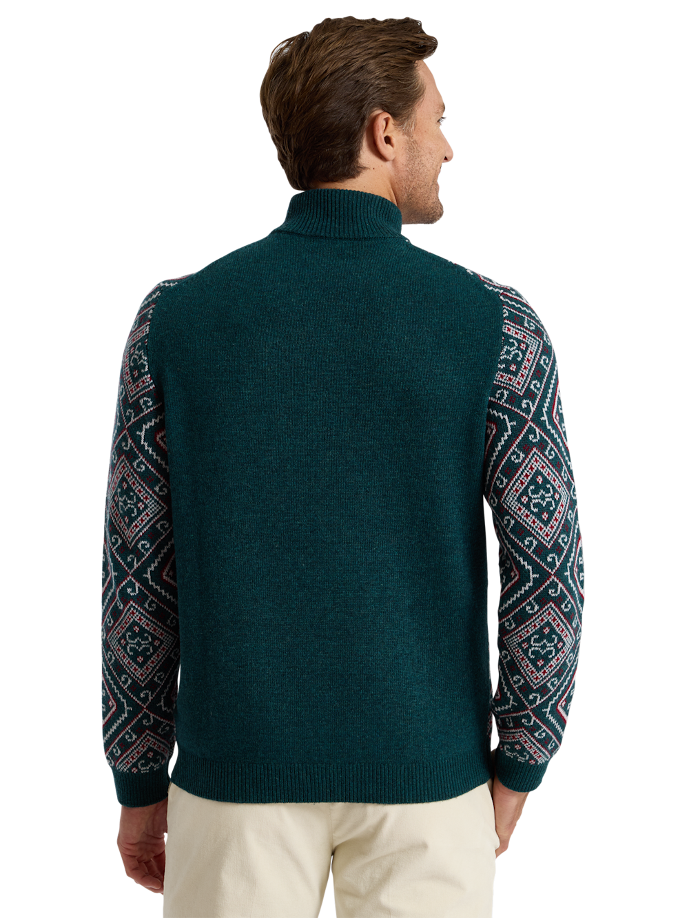 Alternate Shot of Men's green/red  Knitwear  - 3
