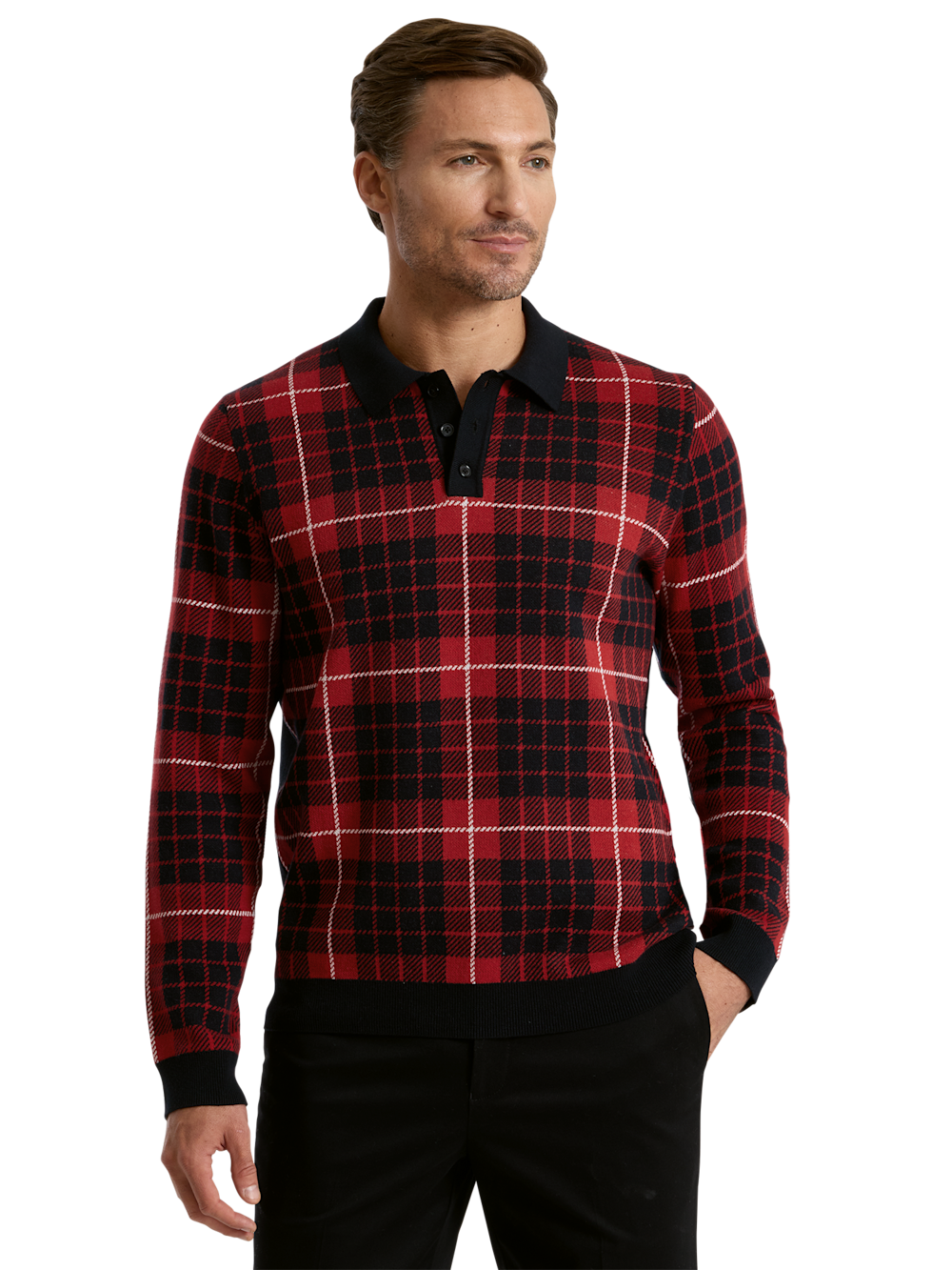 Alternate Shot of Men's red/black  Knitwear 