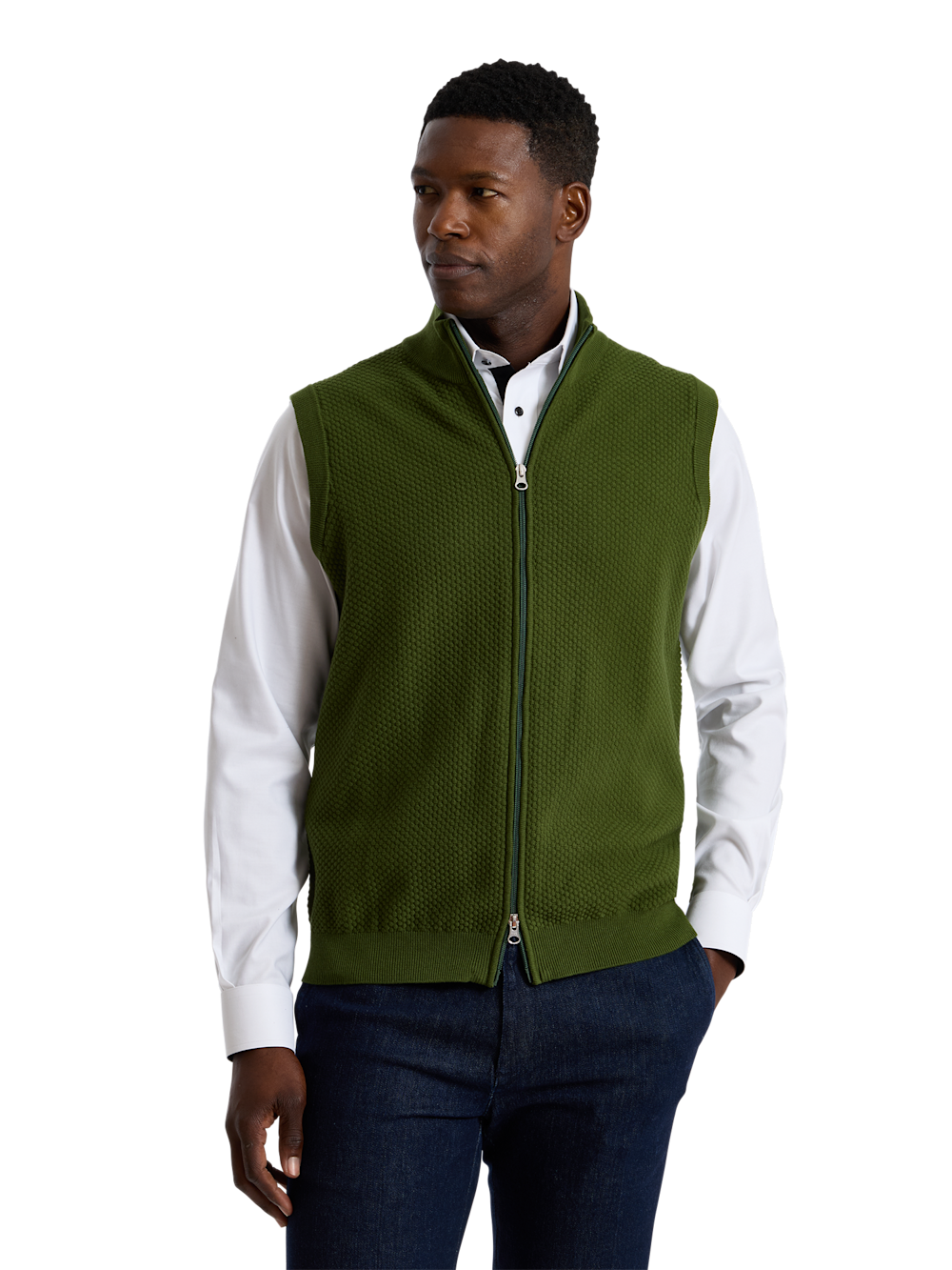 Alternate Shot of Men's olive  Knitwear 