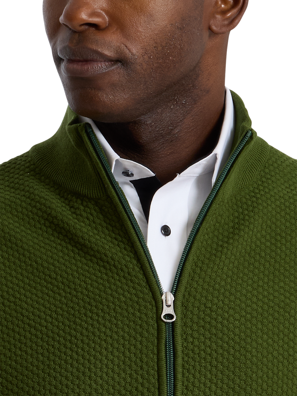 Alternate Shot of Men's olive  Knitwear  - 2