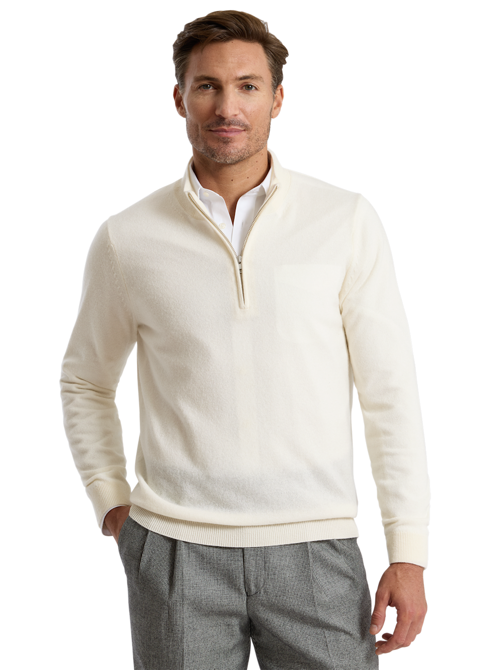 Alternate Shot of Men's ivory  Knitwear 