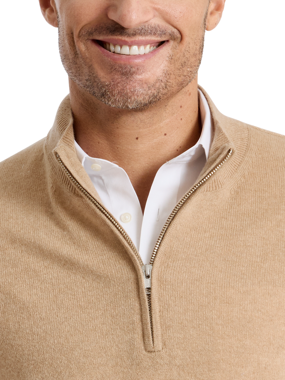 Alternate Shot of Men's tan  Knitwear  - 2