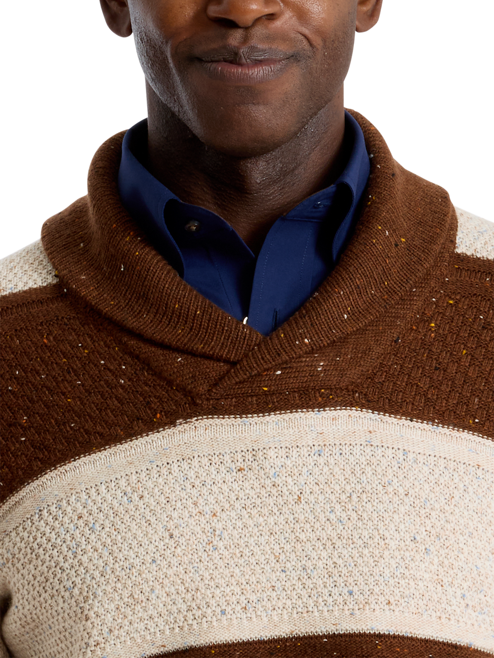 Alternate Shot of Men's ivory/brown  Knitwear  - 2