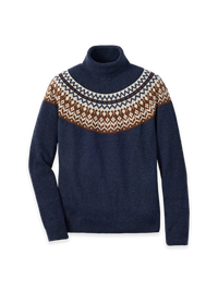 Donegal Fairisle Turtleneck - Blue/Brown