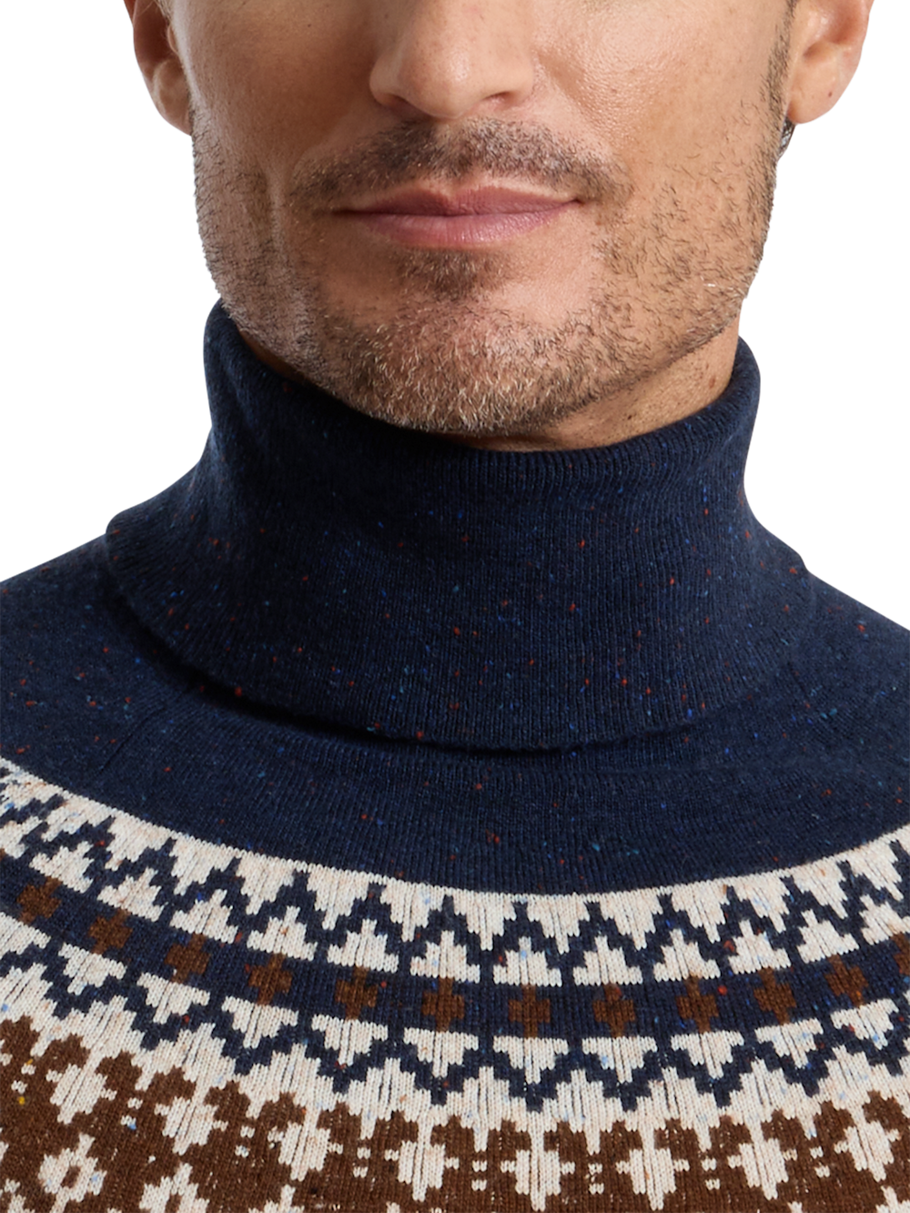 Alternate Shot of Men's blue/brown  Knitwear  - 2