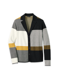 Cotton Notch Lapel Cardigan - Black