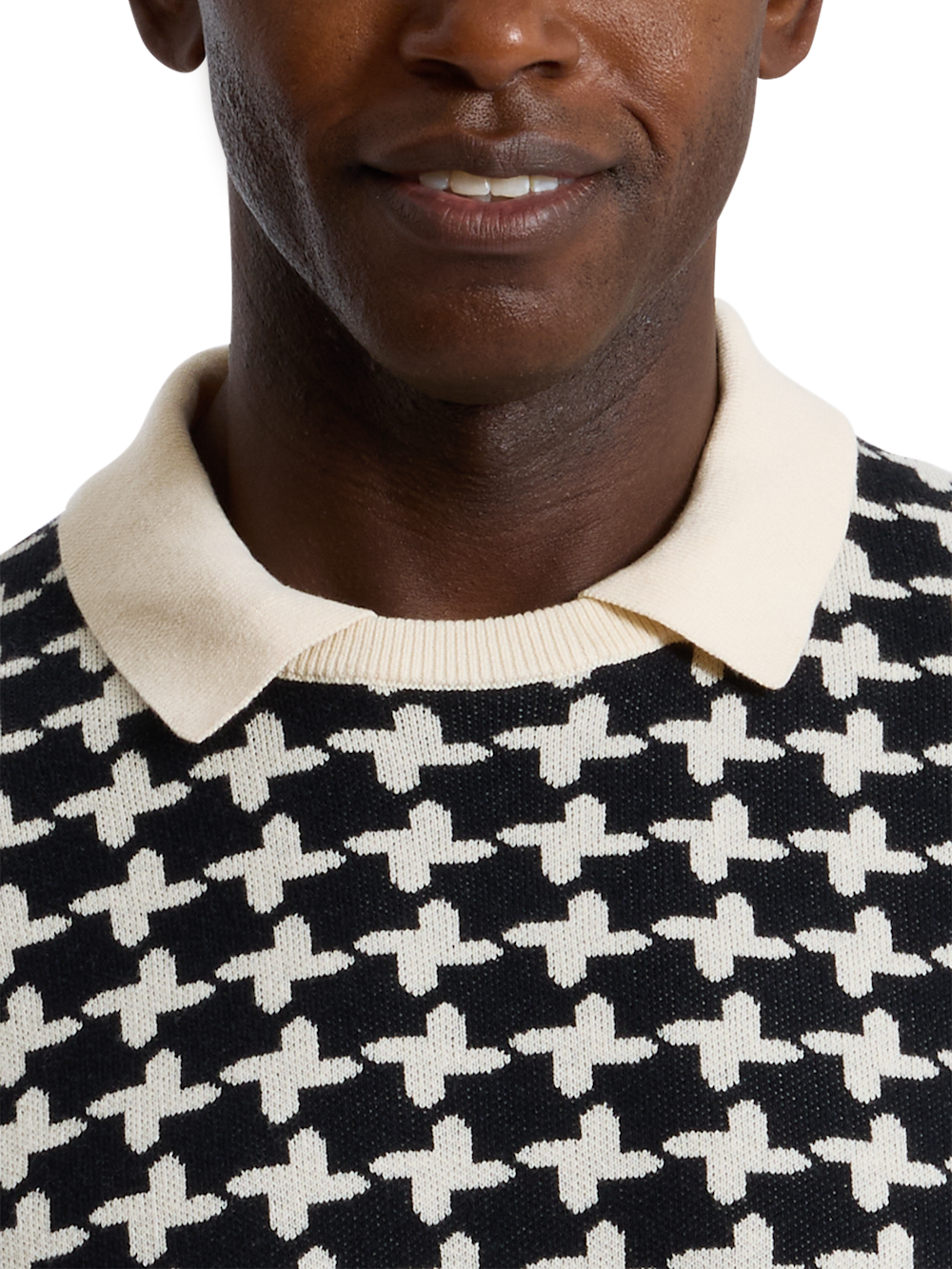 Alternate Shot of Men's black/white  Knitwear  - 2