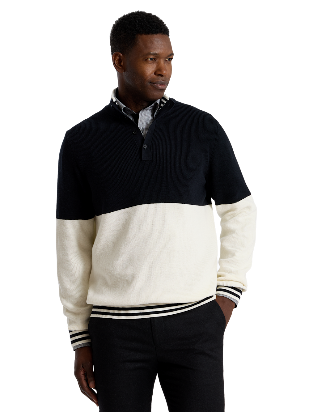 Alternate Shot of Men's black/white  Knitwear 