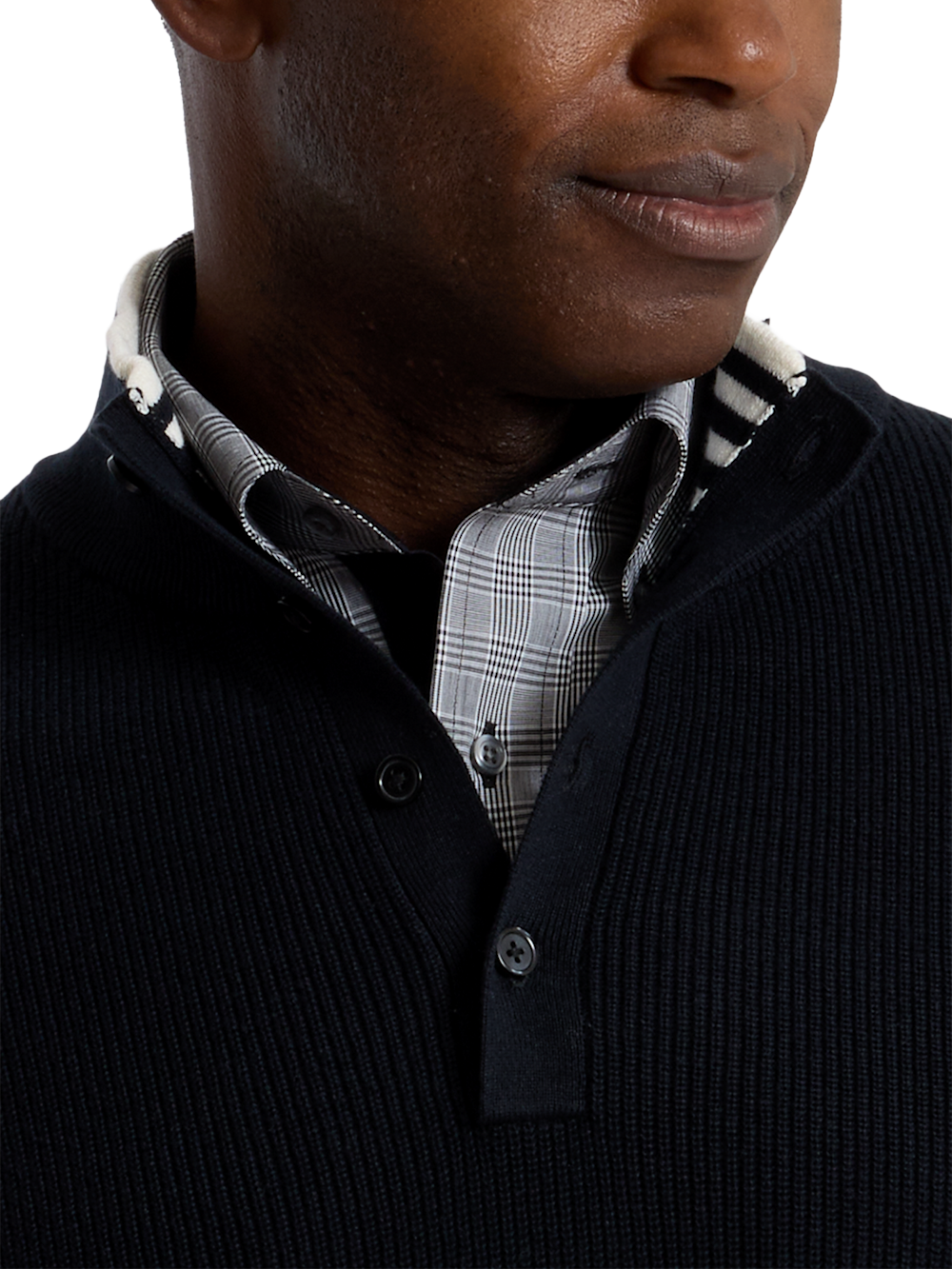 Alternate Shot of Men's black/white  Knitwear  - 2