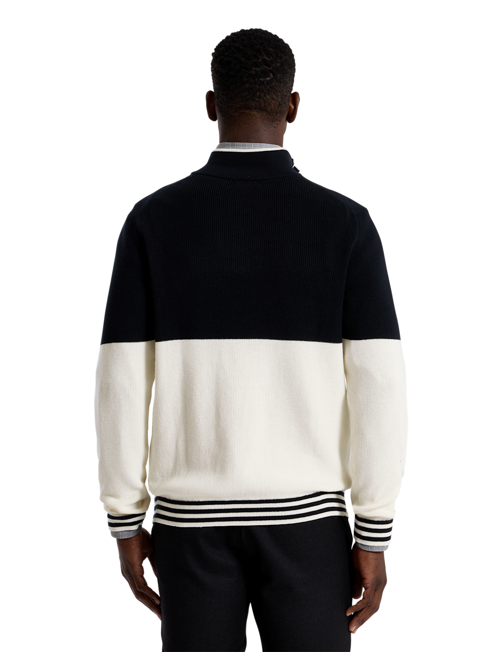 Alternate Shot of Men's black/white  Knitwear  - 3