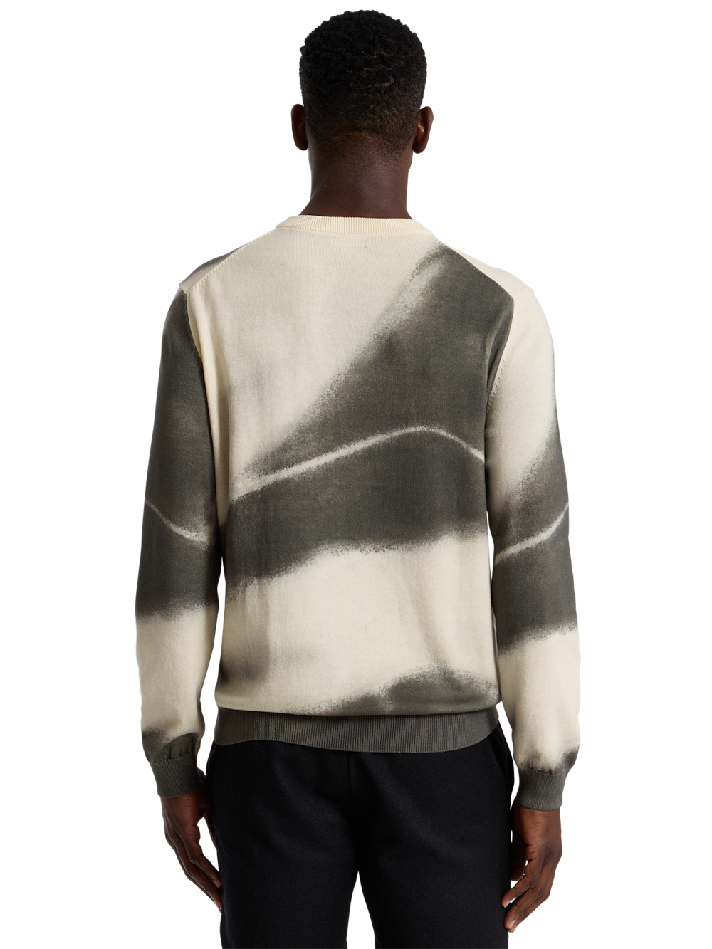 Alternate Shot of Men's black/ivory  Knitwear  - 3