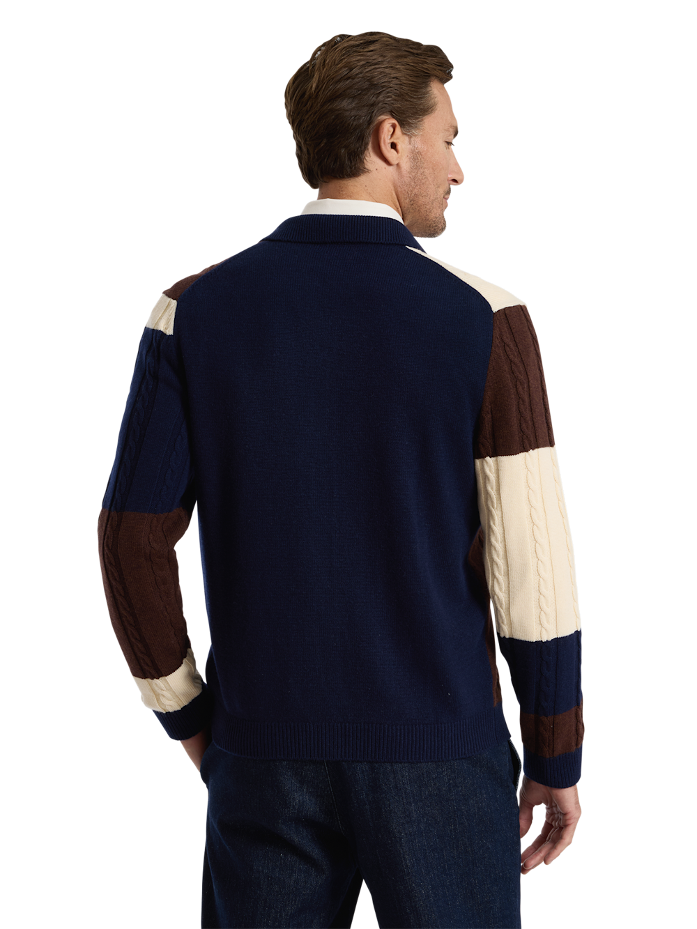 Alternate Shot of Men's brown/blue  Knitwear  - 3
