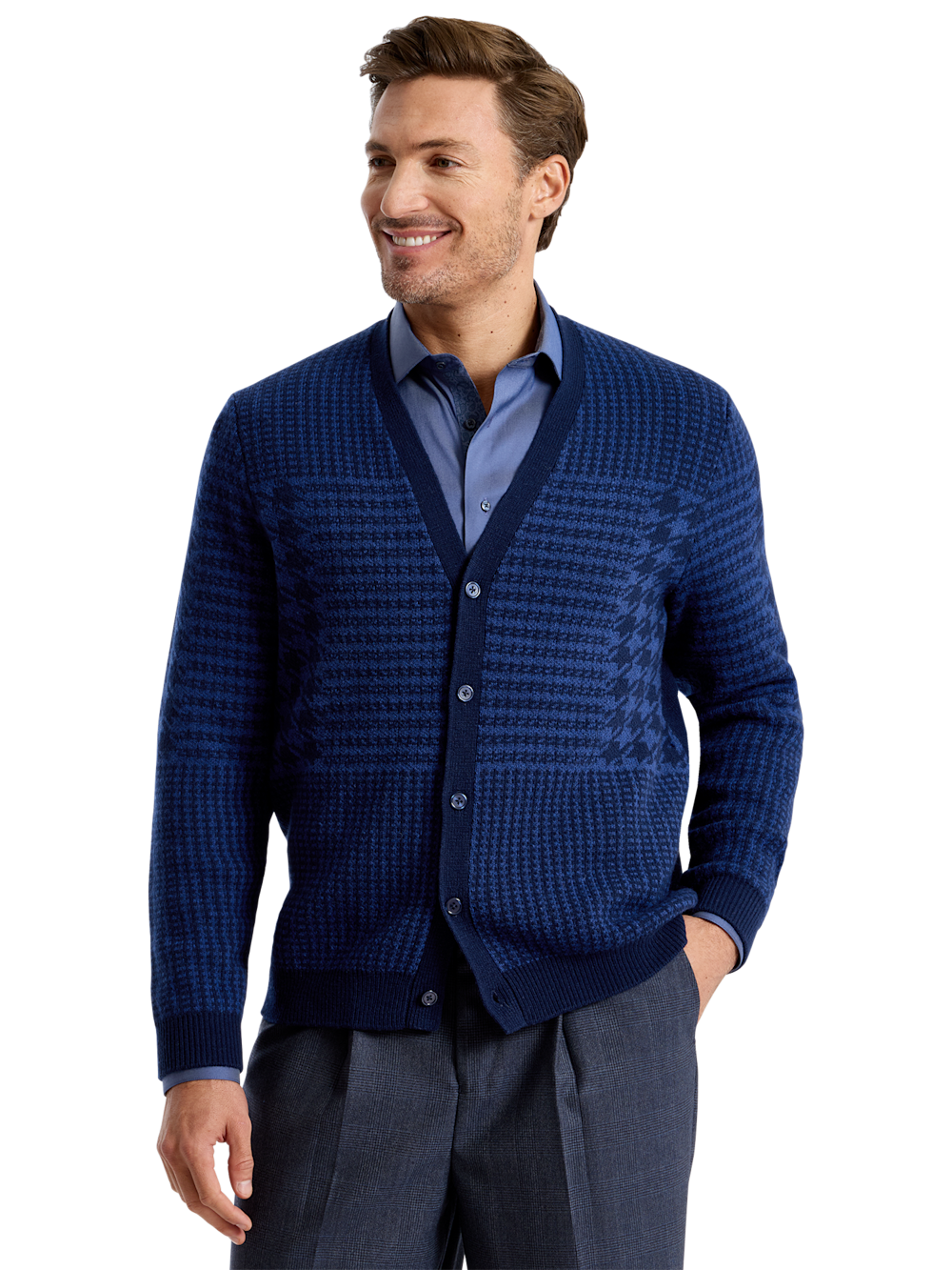 Alternate Shot of Men's navy  Knitwear  - 1