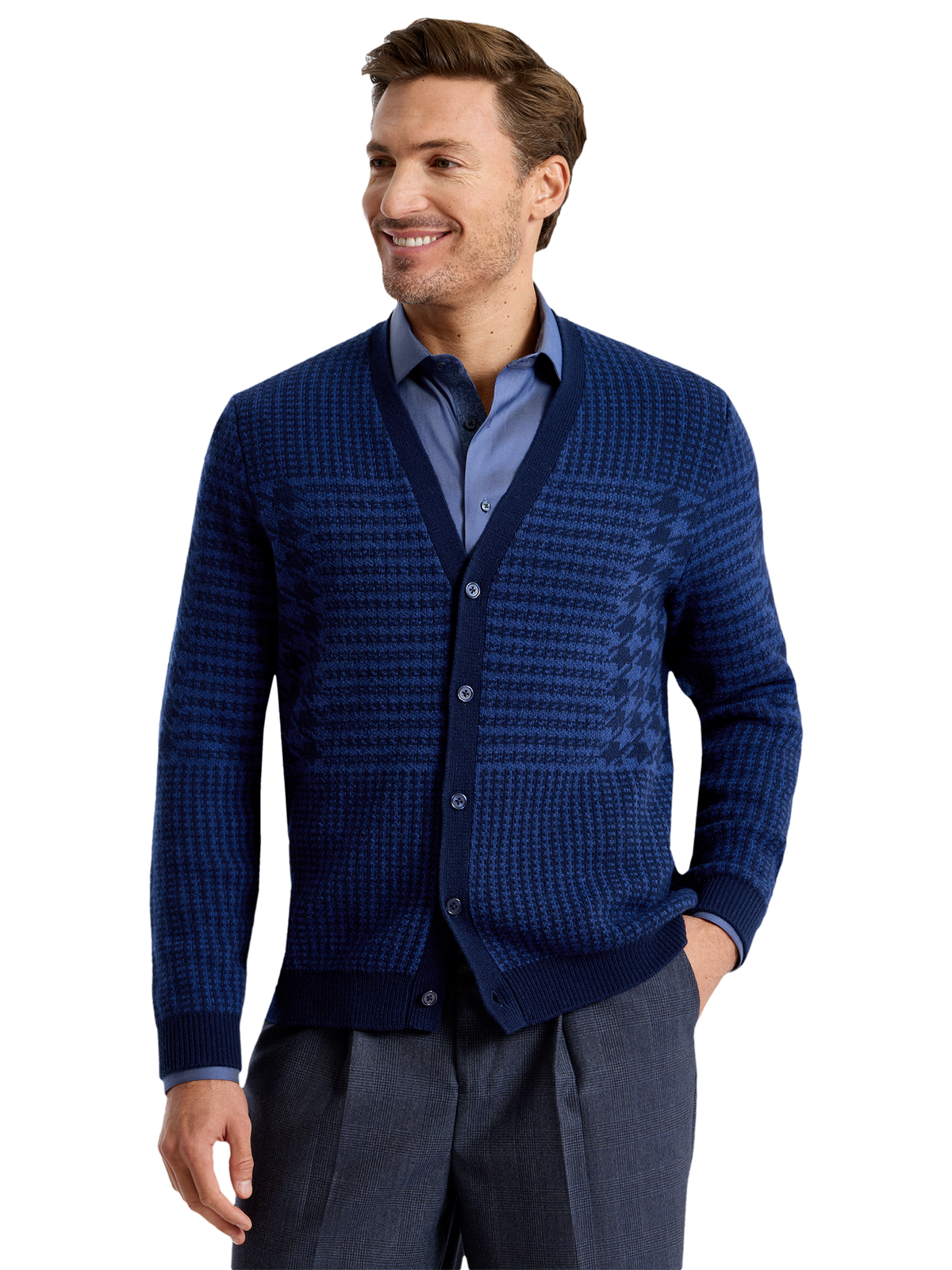 Alternate Shot of Men's navy  Knitwear 