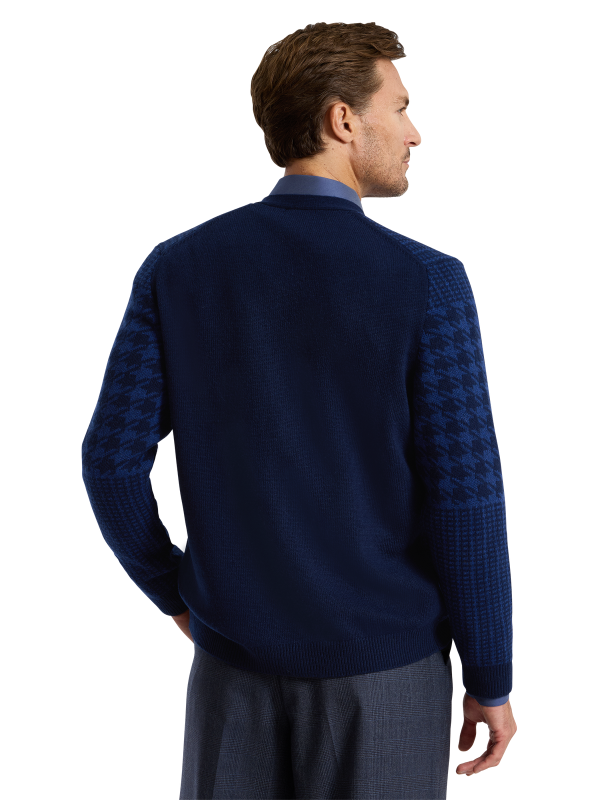 Alternate Shot of Men's navy  Knitwear  - 3