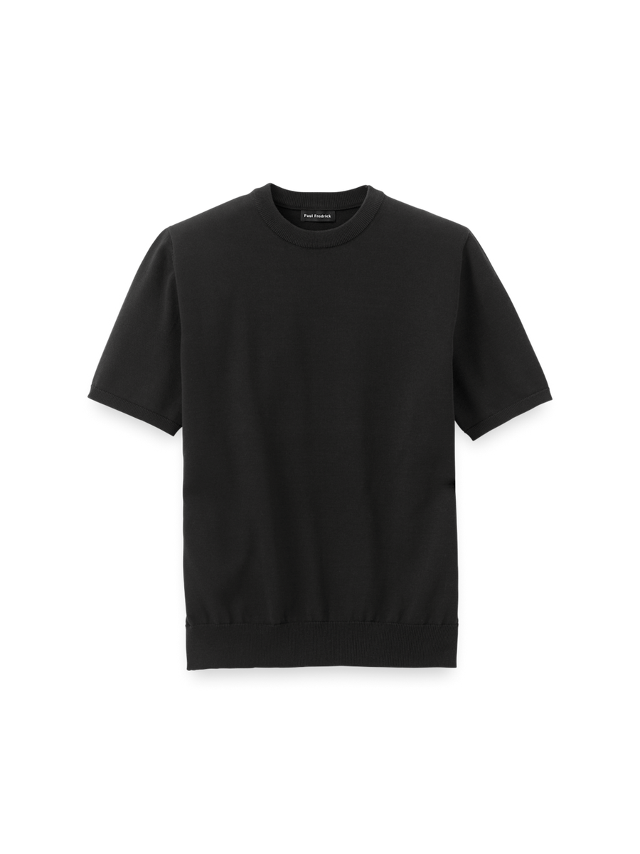 Supima Cotton Crew Neck Sweater - Black – Paul Fredrick