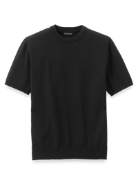 Supima Cotton Crew Neck Sweater - Black