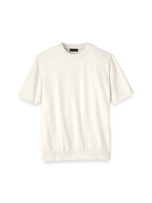 Supima Cotton Crew Neck Sweater - Off White