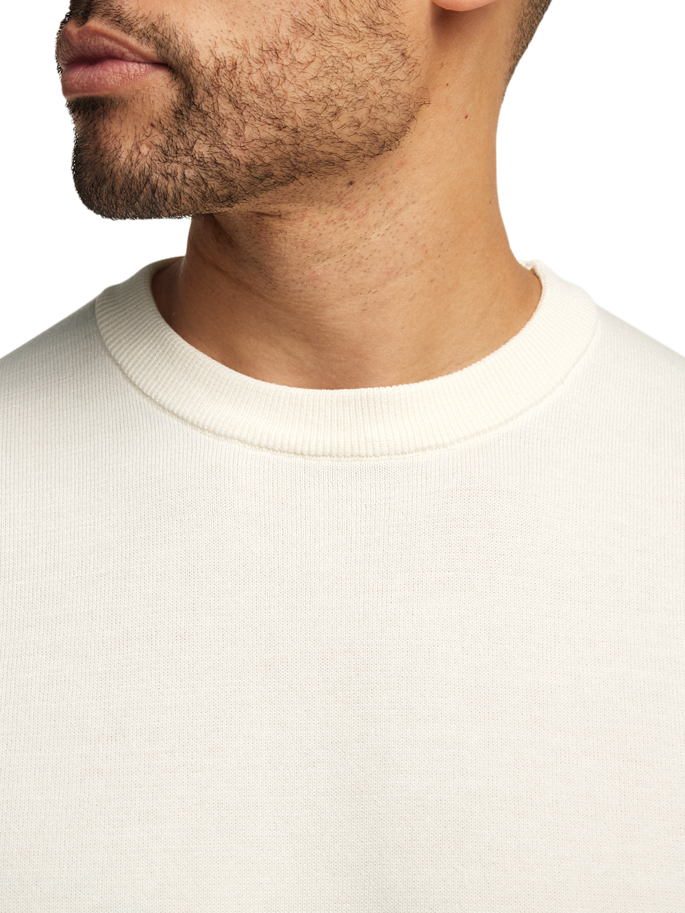 Alternate Shot of Men's Off White Solid Knitwear  - 2