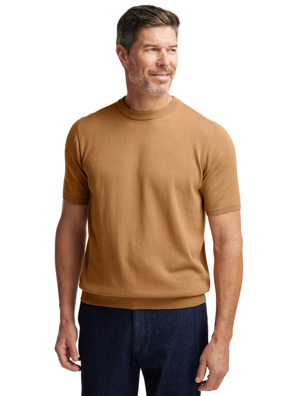 Alternate Shot of Men's Light Brown Solid Knitwear 