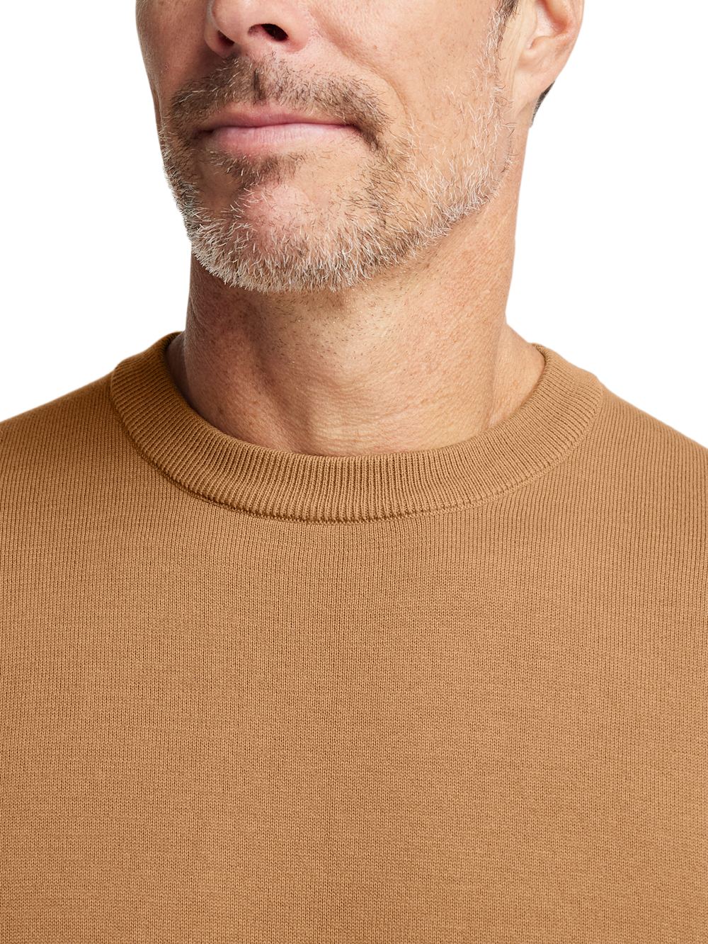 Alternate Shot of Men's Light Brown Solid Knitwear  - 2