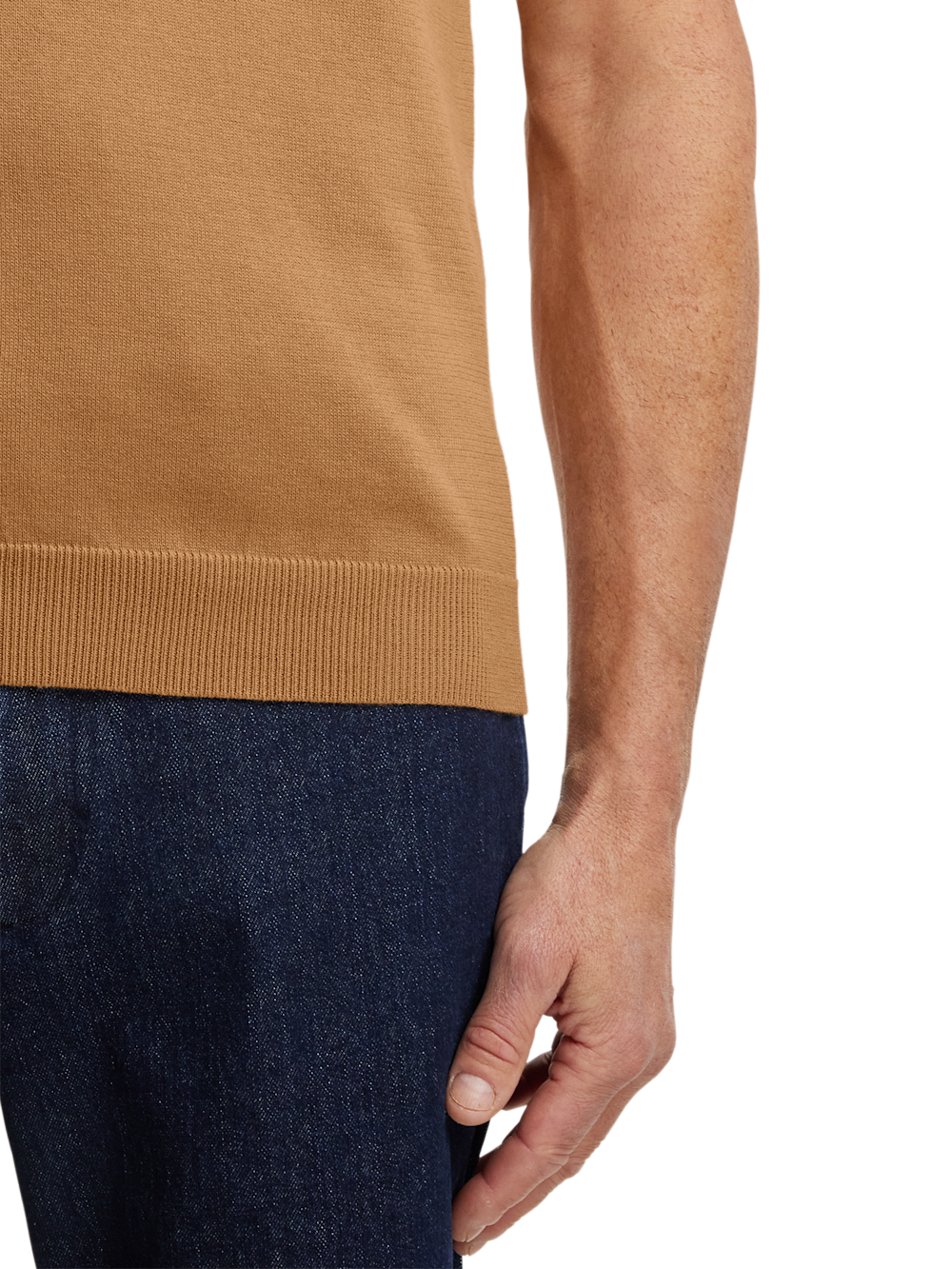 Alternate Shot of Men's Light Brown Solid Knitwear  - 3