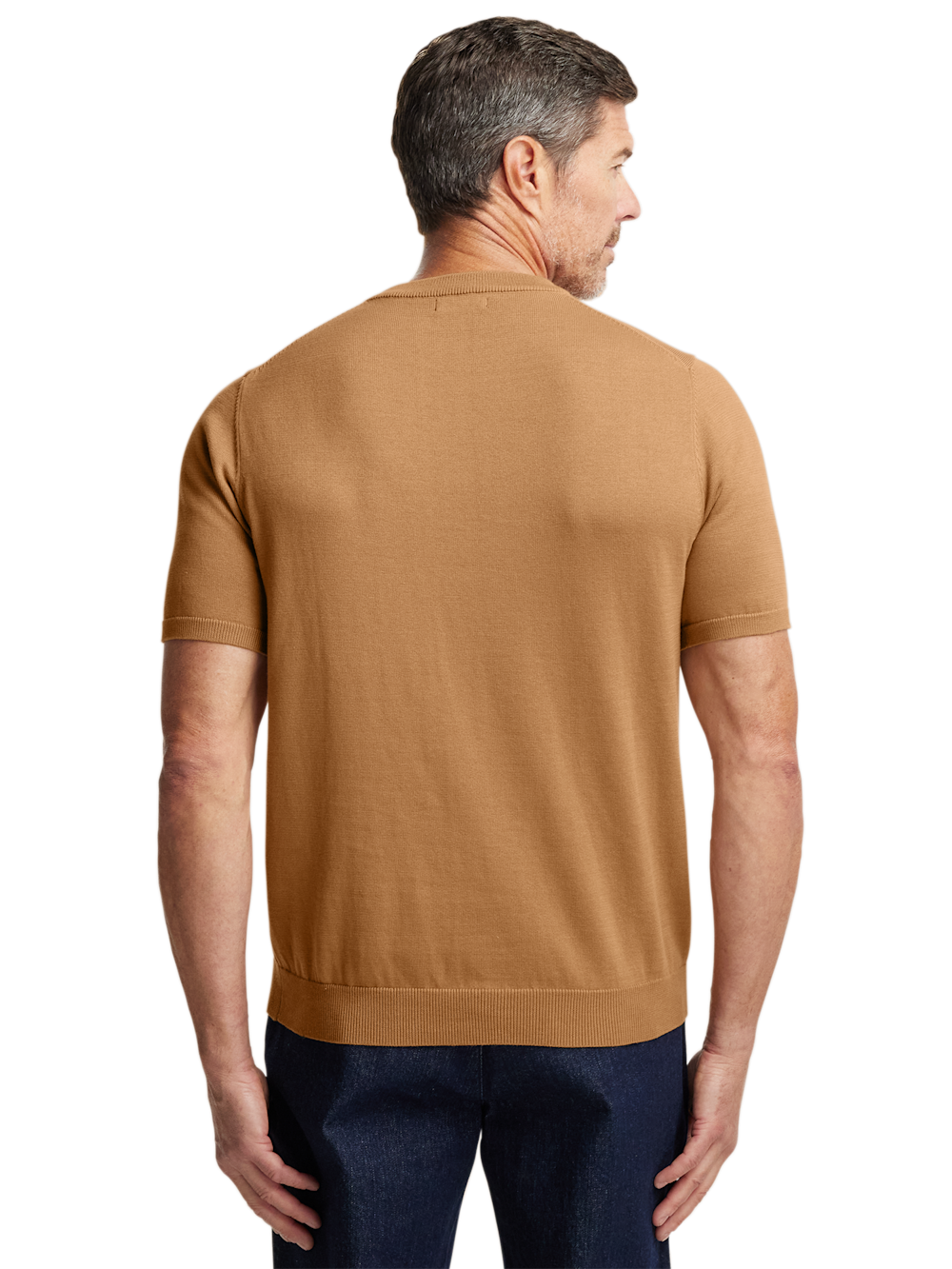 Alternate Shot of Men's Light Brown Solid Knitwear  - 4