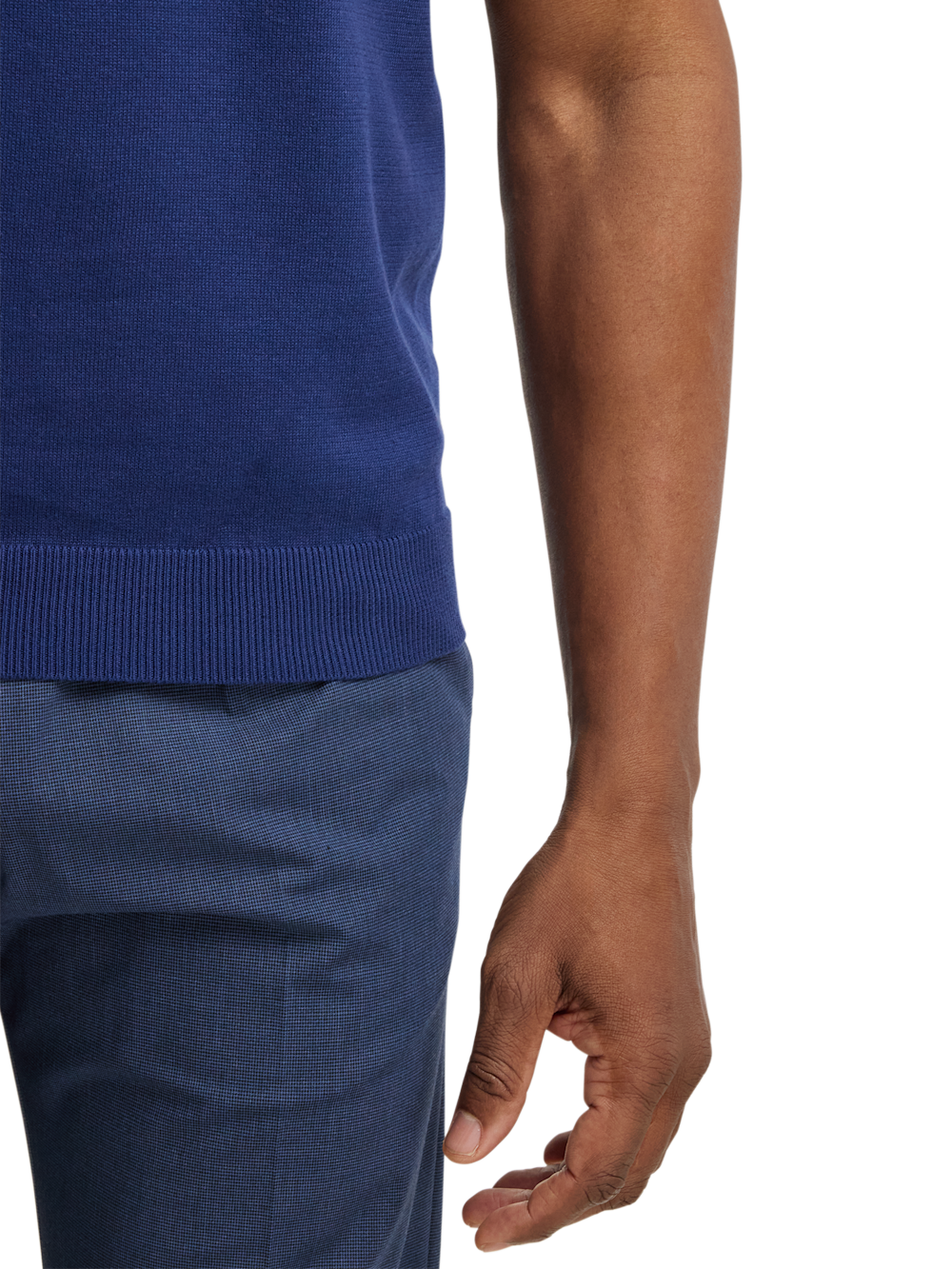 Alternate Shot of Men's Navy Solid Knitwear  - 3