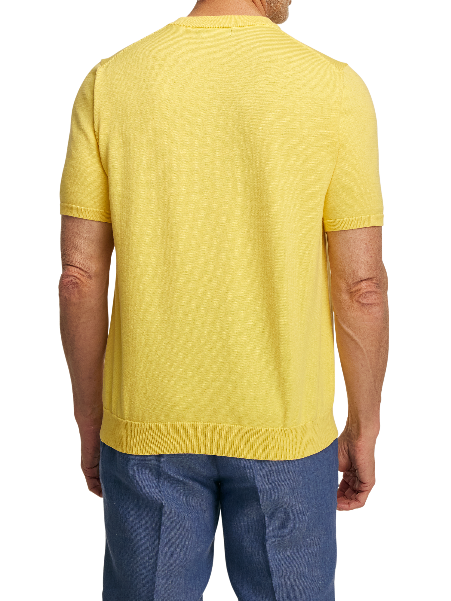 Supima Cotton Crew Neck Sweater - Light Yellow