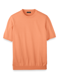 Supima Cotton Crew Neck Sweater - Coral