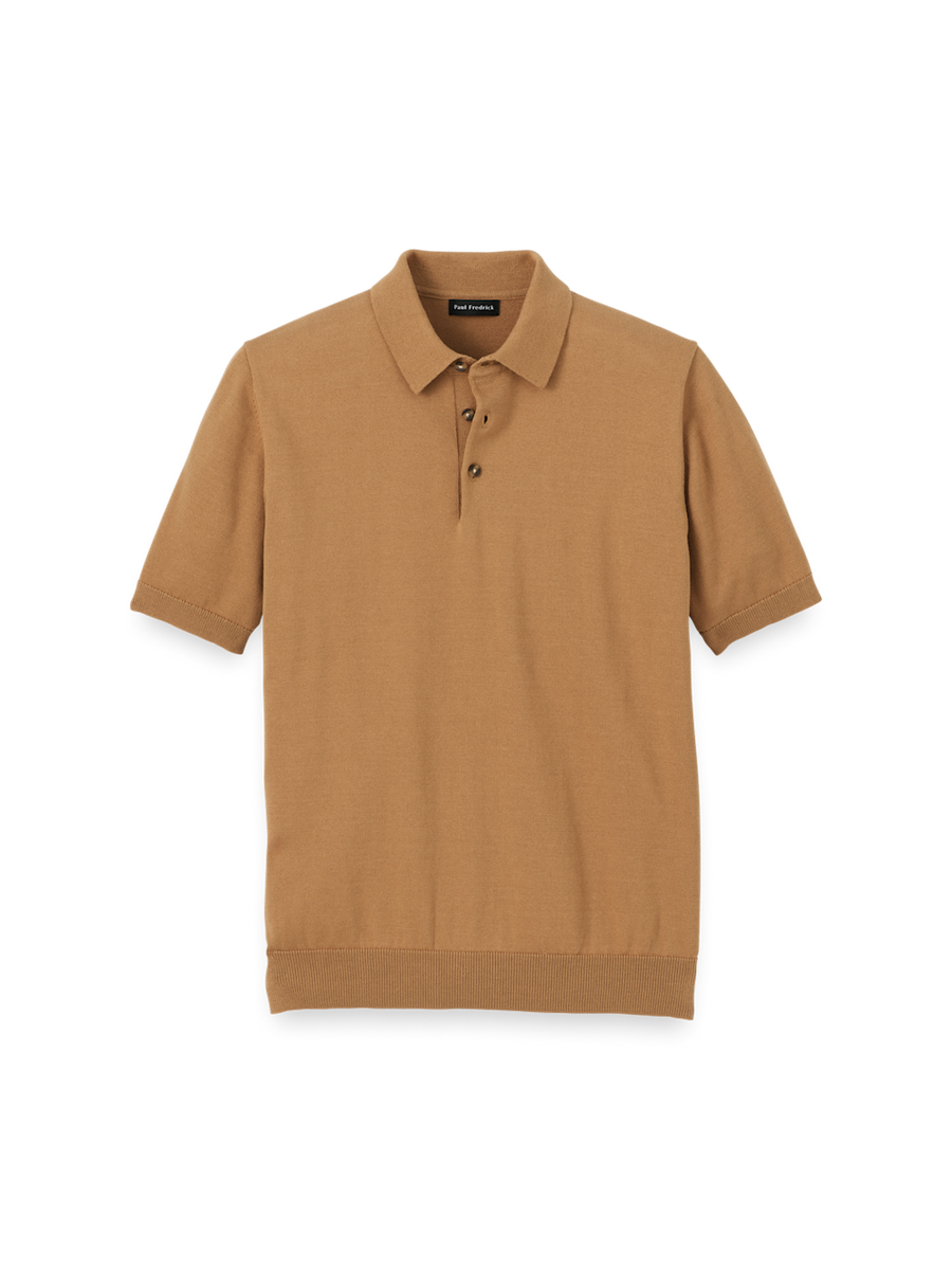 Supima Cotton Three Button Polo - Light Brown – Paul Fredrick