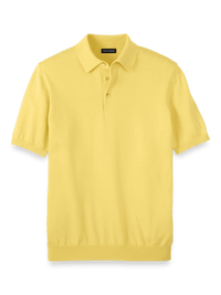 Supima Cotton Three Button Polo - Light Yellow