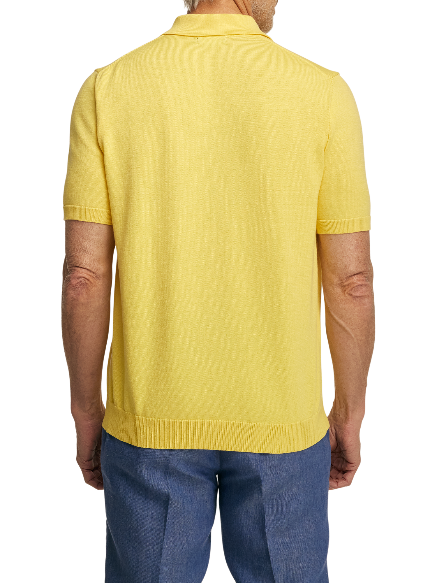 Supima Cotton Three Button Polo - Light Yellow