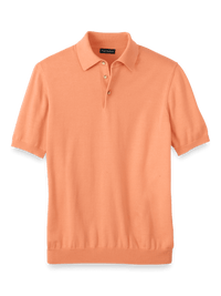 Supima Cotton Three Button Polo - Coral