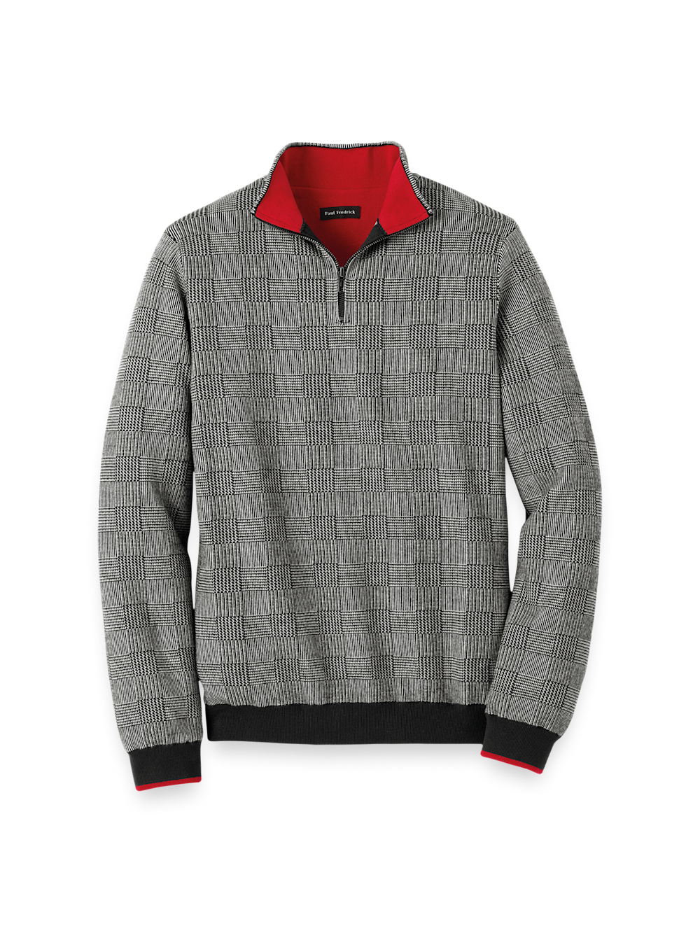 Product Image of Cotton Quarter Zip Mock Neck Sweater-1