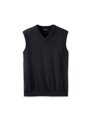 Cotton Blend Vest - Black
