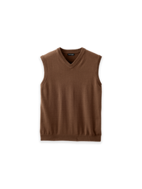 Cotton Blend Vest - Brown