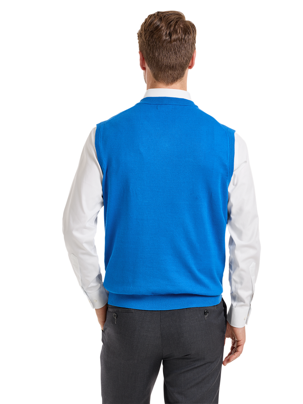 Alternate Shot of Men's Cobalt Solid Knitwear  - 3