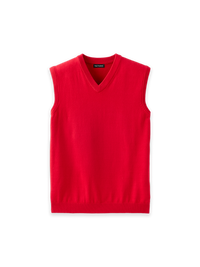 Cotton Blend Vest - Red