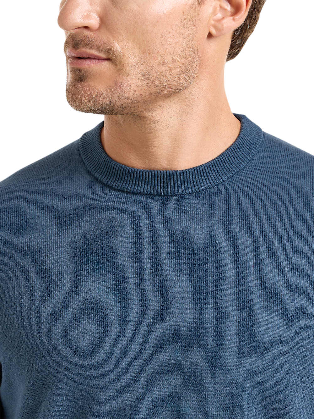 Alternate Shot of Men's Navy Solid Knitwear  - 2
