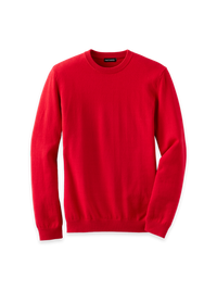 Cotton Blend Crewneck Sweater - Red