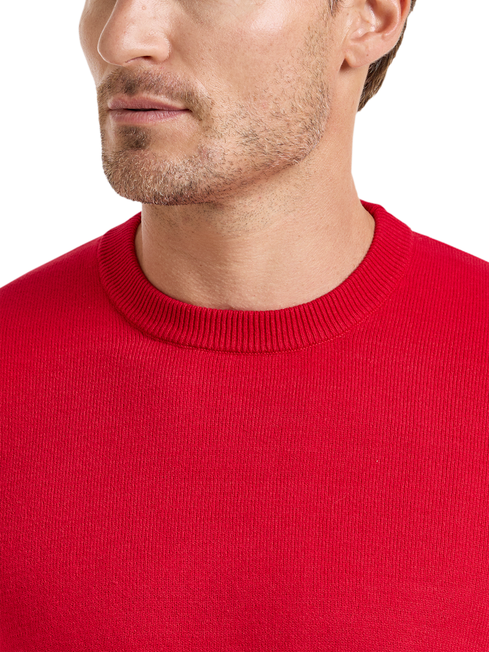Alternate Shot of Men's Red Solid Knitwear  - 2