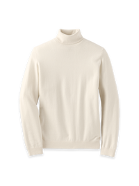 Cotton Blend Turtleneck Sweater - Ivory