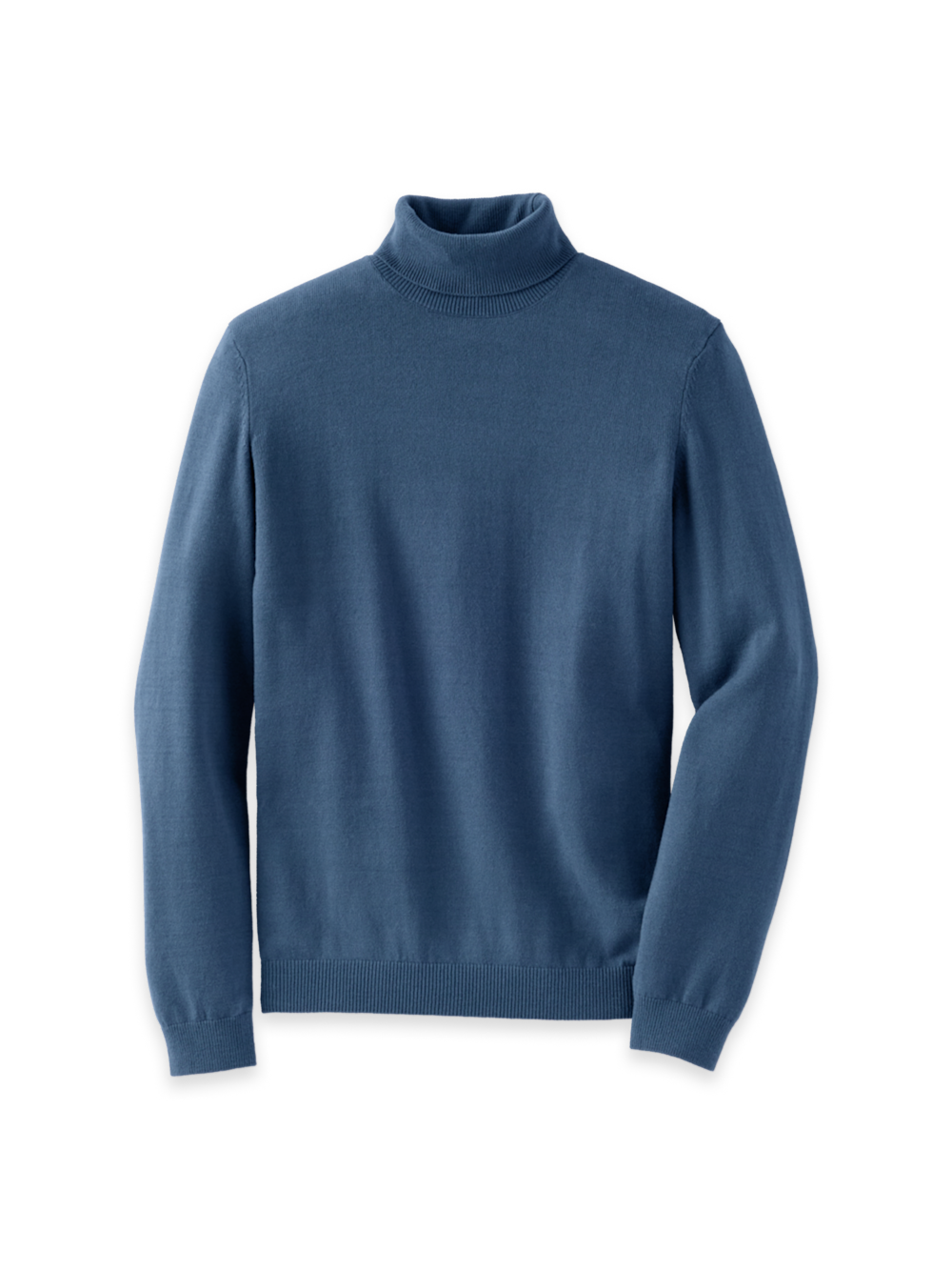 Product Image of Cotton Blend Turtleneck Sweater-Navy