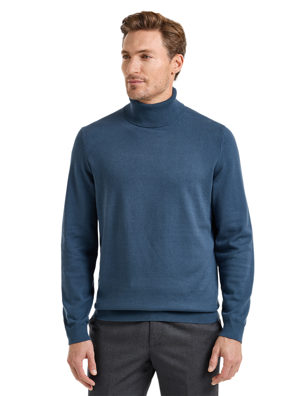 Alternate Shot of Men's Navy Solid Knitwear 