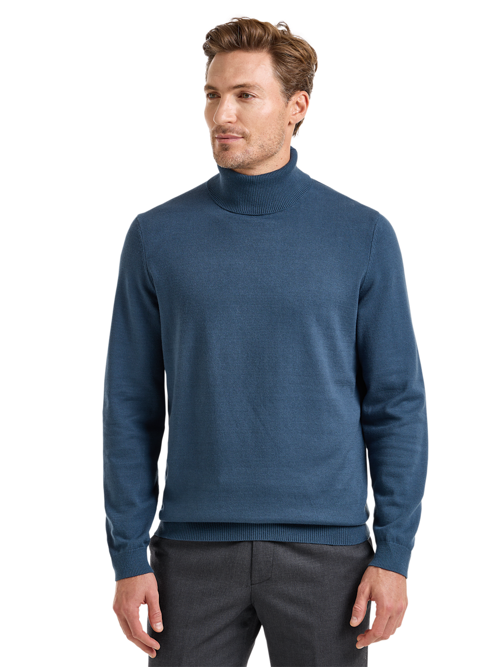 Alternate Image of Cotton Blend Turtleneck Sweater-1